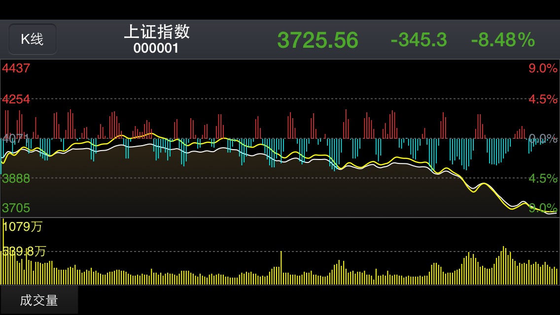 暴跌重演：滬指重挫暴跌8.48% 創8年來單日最大跌幅